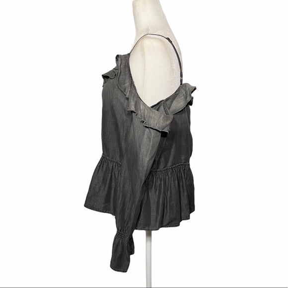 William Rast WOLFE Cold Shoulder Ruffle Top size Small - Picture 7 of 9